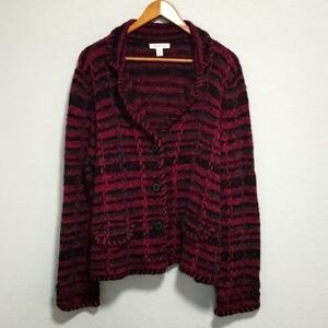 Coldwater Creek Burgundy Sweater Jacket